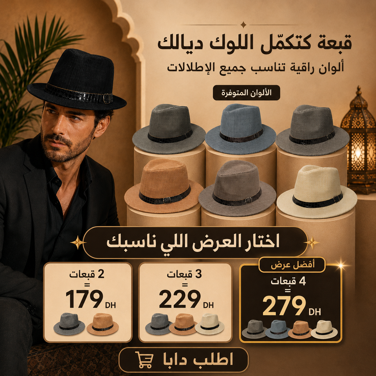 باك قبعات فيدورا الأنيقة – اختار 2 أو 3 أو 4 بألوانك المفضلة