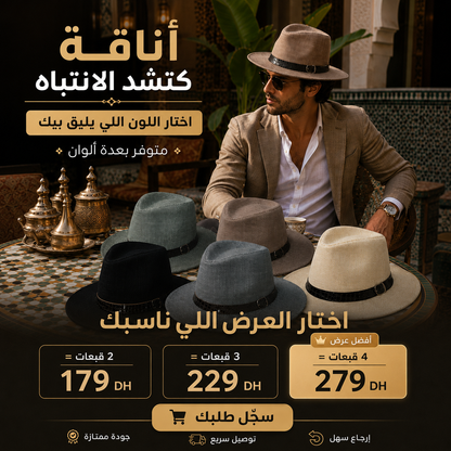 باك قبعات فيدورا الأنيقة – اختار 2 أو 3 أو 4 بألوانك المفضلة